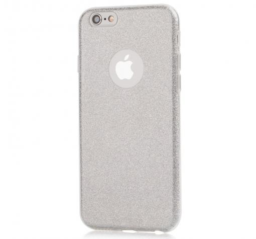 Луксозен силиконов калъф / гръб / TPU G-CASE за Apple iPhone 6 / iPhone 6S - сребрист / брокат