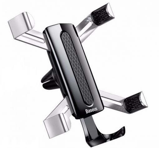 Универсална стойка за кола Baseus Spiderman Gravity Car Mount за Samsung, Apple, Huawei, Lenovo, LG, HTC, Sony, Nokia, ZTE, Xiaomi - черна със сребристо / въртяща се на 360 градуса