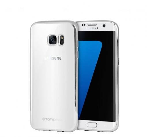 Луксозен силиконов калъф / гръб / TPU TOTU Design Jane Series за Samsung S7 Edge G935 - прозрачен / сребрист кант