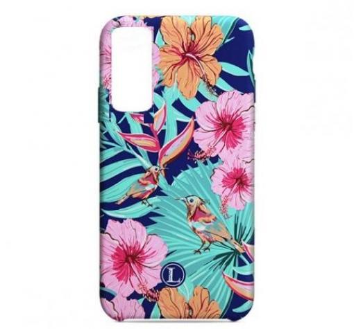 Силиконов калъф / гръб / TPU LUXO за Samsung A72 5G - син / цветя