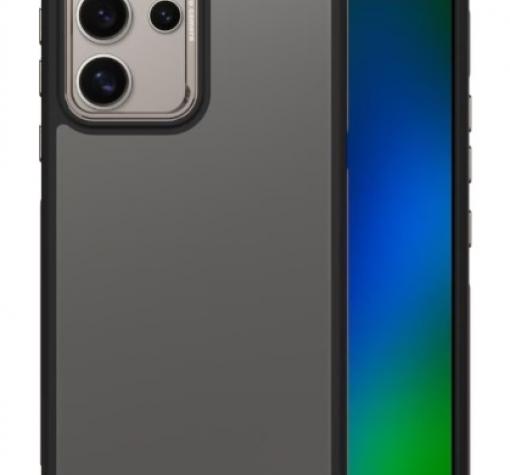 Луксозен гръб / кейс / Crystal Black Case за Samsung S24 Ultra - черен мат / сив кант