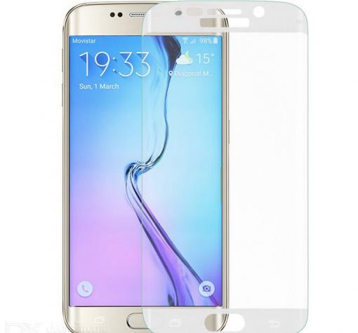 3D full cover Tempered glass screen protector Samsung S6 Edge / Извит стъклен скрийн протектор за Samsung S6 Edge G925 - бял