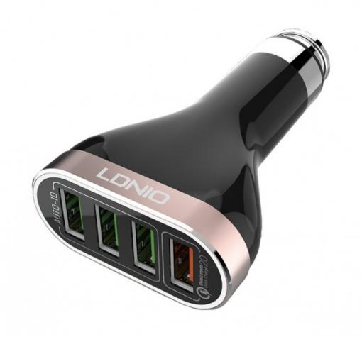 Зарядно за кола LDNIO C701Q / DC 12V -24V / с четири USB порта 7A