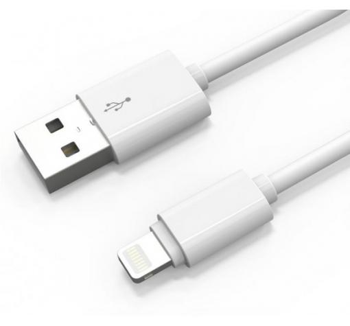Оригинален USB кабел LDNIO SY-03 за Apple iPhone 5 / iPhone 5S / iPhone SE / iPhone 6 / iPhone 6 Plus / iPhone 7 - бял / 1 метър