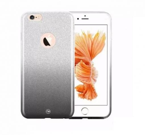 Луксозен силиконов калъф / гръб / TPU ENSIDA Gradient за Apple iPhone 7 - сребристо и черно / преливащ / брокат