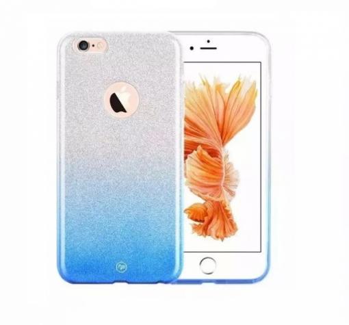 Луксозен силиконов калъф / гръб / TPU ENSIDA Gradient за Apple iPhone 7 - сребристо и синьо / преливащ / брокат