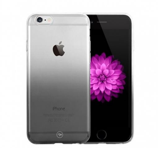 Луксозен силиконов калъф / гръб / TPU FSHANG Rainbow за Apple iPhone 7 - прозрачен с черно / преливащ