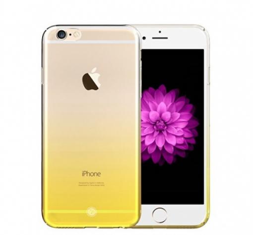Луксозен силиконов калъф / гръб / TPU FSHANG Rainbow за Apple iPhone 7 Plus - прозрачен със златисто / преливащ