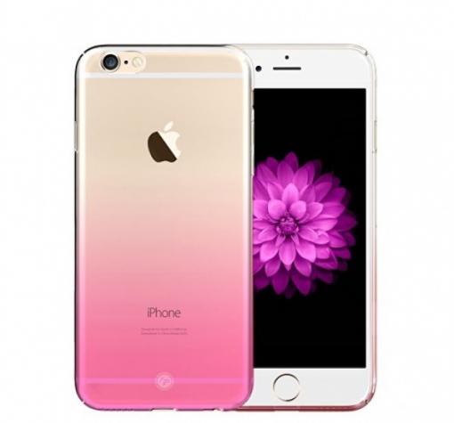 Луксозен силиконов калъф / гръб / TPU FSHANG Rainbow за Apple iPhone 7 - прозрачен с розово / преливащ