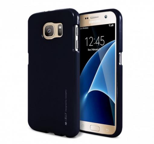 Луксозен силиконов калъф / гръб / TPU MERCURY i-Jelly Case Metallic Finish за Samsung S7 Edge G935 - черен