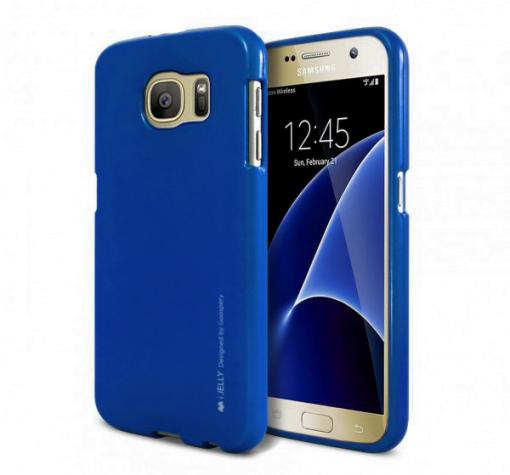 Луксозен силиконов калъф / гръб / TPU MERCURY i-Jelly Case Metallic Finish за Samsung S7 Edge G935 - син