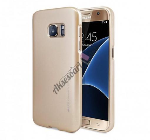 Луксозен силиконов калъф / гръб / TPU MERCURY i-Jelly Case Metallic Finish за Samsung S8 G950 - златист