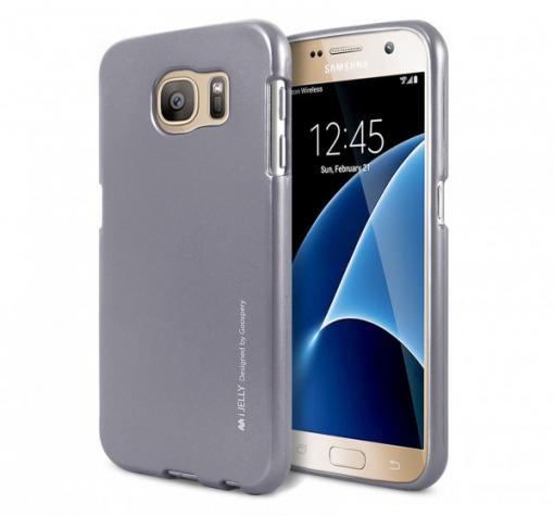 Луксозен силиконов калъф / гръб / TPU MERCURY i-Jelly Case Metallic Finish за Samsung S7 G930 - тъмно сив