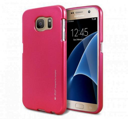 Луксозен силиконов калъф / гръб / TPU MERCURY i-Jelly Case Metallic Finish за Samsung S7 Edge G935 - цикламен