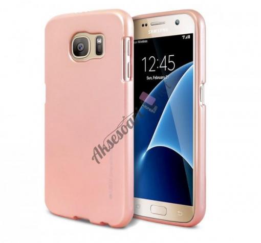 Луксозен силиконов калъф / гръб / TPU MERCURY i-Jelly Case Metallic Finish за Samsung S8 G950 - Rose Gold
