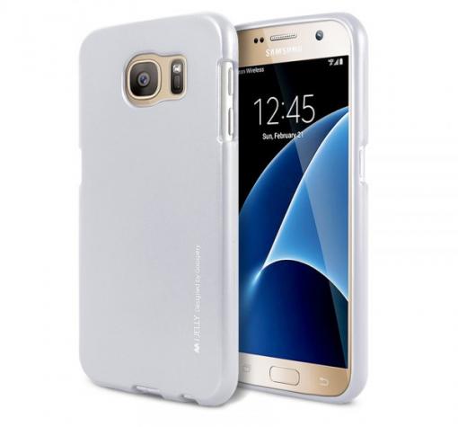 Луксозен силиконов калъф / гръб / TPU MERCURY i-Jelly Case Metallic Finish за Samsung S7 Edge G935 - светло сив