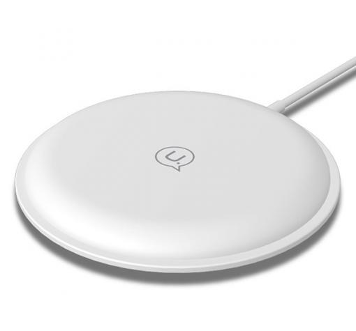 Оригинално универсално зарядно за безжично захранване USAMS CD30 220V / Fast Wireless Charger Qi Standard - бяло