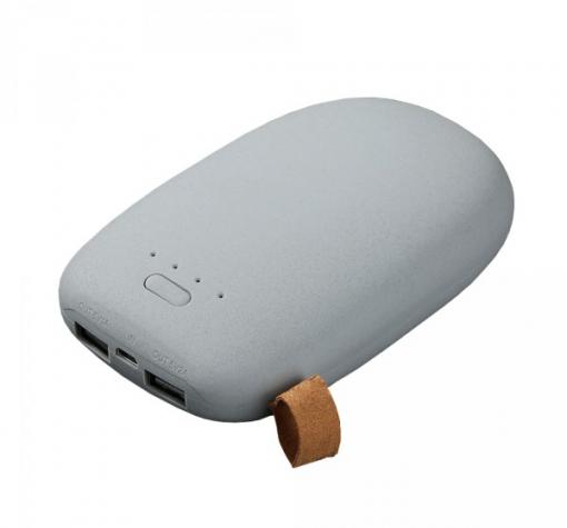 Външна батерия / Power Bank Stone 10 400 mAh за Samsung, Apple, Lenovo, Alcatel, LG, HTC, Sony, Nokia, Alcatel, Huawei и др - сив / камък