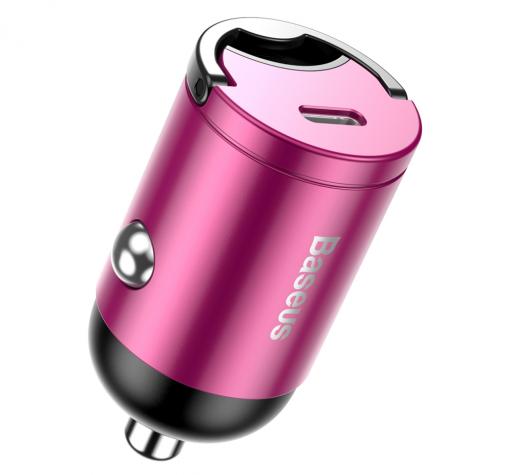 Универсално зарядно за кола Baseus Tiny Star Mini PPS 12V / Type-C / QC2.0, PD3.0 - цикламен