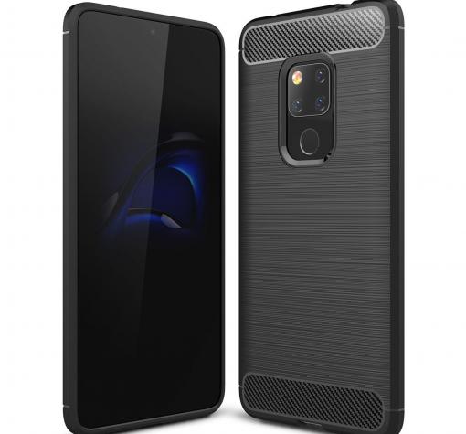 Силиконов калъф / гръб / TPU за Huawei Mate 20 - черен / carbon