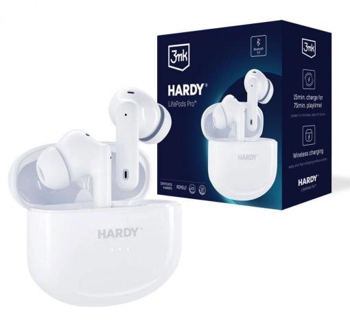 Слушалки Bluetooth безжични 3mk HARDY LifePods Pro - бели