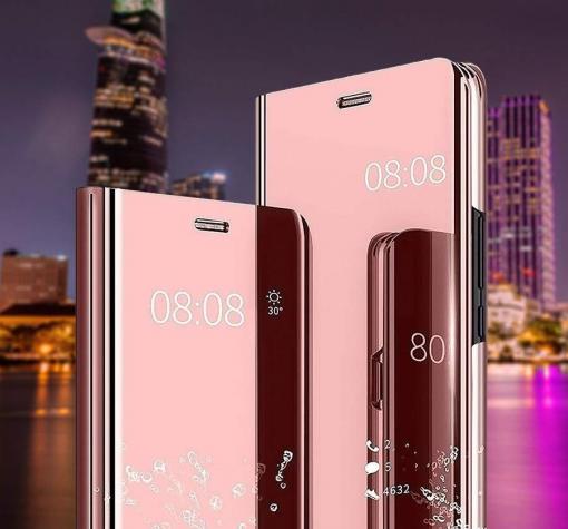 Луксозен калъф Clear View Cover с твърд гръб за Xiaomi 11T Pro - розов