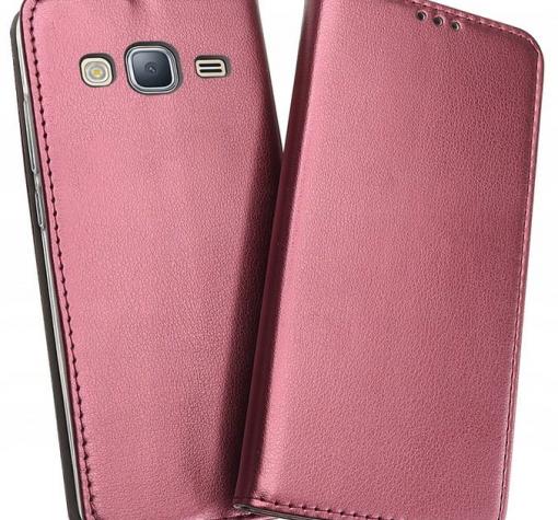 Кожен калъф Magnet Case със стойка за Samsung J3 / J3 2016 J320 - бордо