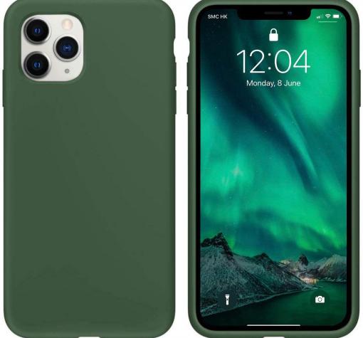 Луксозен силиконов калъф / гръб / TPU Soft Jelly Case за Apple iPhone 12 /12 Pro 6.1'' - Тъмно Зелен