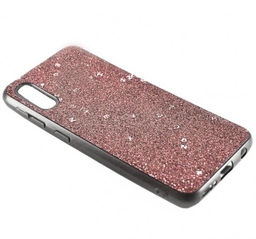 Луксозен силиконов калъф / гръб / TPU Sparking Case за Huawei P30 Pro - розов брокат / черен кант