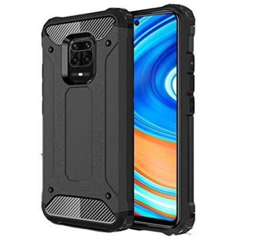 Силиконов гръб TPU Spigen Hybrid с твърда част за Motorola Moto E7 Plus – черен