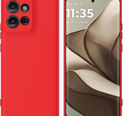 Силиконов калъф / кейс / Nano TPU за Motorola Moto G75 - червен гръб със защита за камерата