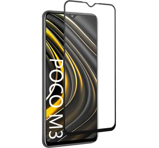 Извит стъклен скрийн протектор с лепило от вътрешната страна за Xiaomi Redmi Note 10 5G /Poco M3 Pro 5G 5D full cover Tempered glass Full Glue screen protector - черен