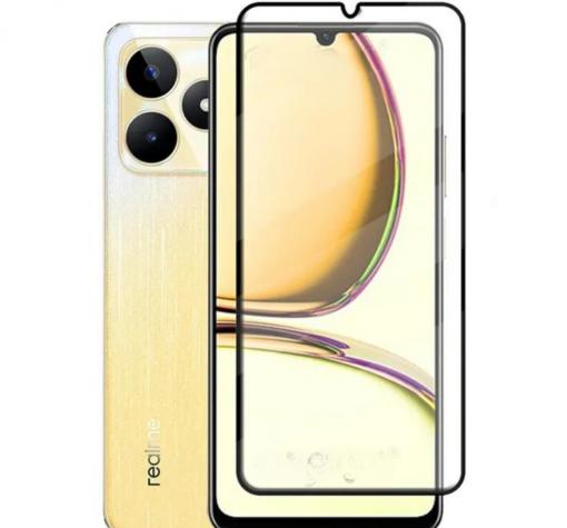 5D full cover Tempered glass Full Glue screen protector Realme C53 / Извит стъклен скрийн протектор с лепило от вътрешната страна за Realme C53