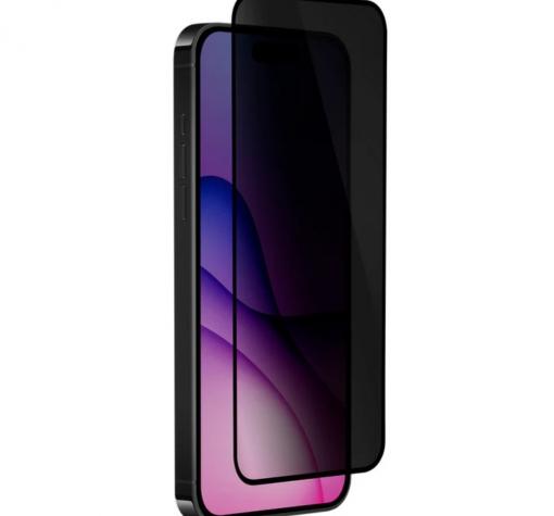 Privacy 5D full cover Tempered glass Full Glue screen protector Apple iPhone 17 Air (6.9) / Стъклен скрийн протектор Privacy с лепило от вътрешната страна за Apple iPhone 17 Air (6.9) - черен / прозрачен