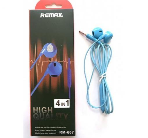 Оригинални стерео слушалки Remax RM-607 / handsfree / - сини