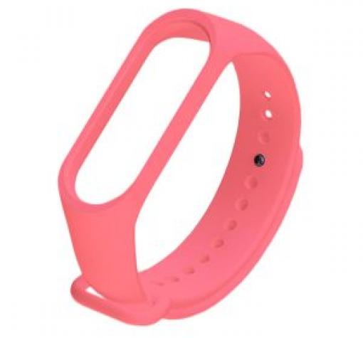 Силиконова каишка за смарт гривна съвместима с Xiaomi Mi Band 5 / 6 / 7 - розова