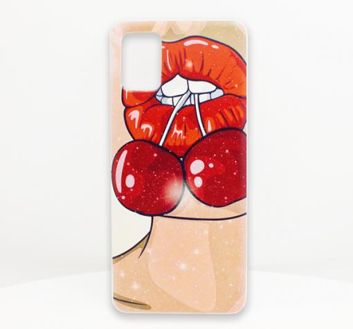 Луксозен силиконов калъф / гръб / TPU за Samsung A41 - Summer / череши