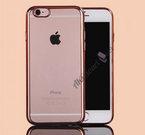 Силиконов калъф / гръб / TPU Sunix за Apple iPhone 6 / iPhone 6S - прозрачен / светло розов кант