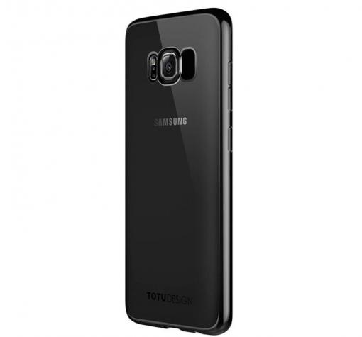 Луксозен гръб TOTU Design за Samsung S8 Plus G955 - прозрачен / черен кант