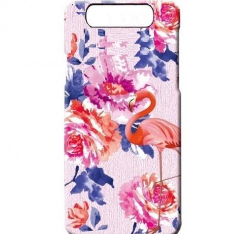 Силиконов калъф / гръб / TPU LUXO за Samsung A80 - цветя / розово фламинго