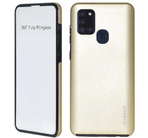 Луксозен твърд гръб 2in1 360° Full Cover за Samsung A20S - златист