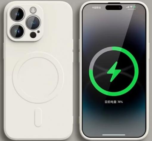 Луксозен гръб / кейс / Smooth Guard Silicone Case с безжично зареждане MagSafe за Apple iPhone 16 Pro Max (6.9) - бял