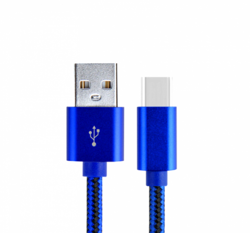 Оригинален USB кабел LDNIO Micro USB Cable LS-60 Type-C за Samsung, LG, HTC, Sony, Lenovo и други - син / метален