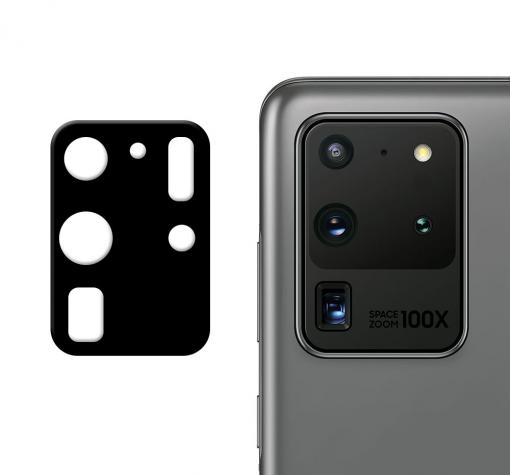 Удароустойчив протектор за камера / FLEXIBLE Nano Glass Camera Lens / на Samsung S20 Ultra - черен