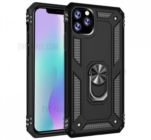 Силиконов гръб Spigen със стойка и магнитно захващане за Apple iPhone 11 6.1'' - черен