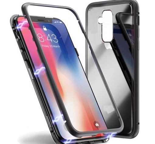 Магнитен калъф Bumper Case 360° FULL за Huawei Mate 20 Lite - прозрачен / черна рамка