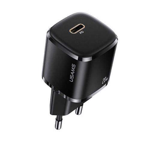 Зарядно устройство 220V USAMS CC124 PD Charge 20W - черно