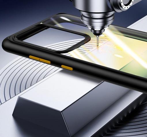 Луксозен гръб USAMS Janz Series за Samsung S20 Ultra - прозрачен / черен кант — снимка 2