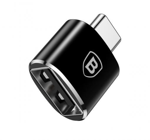 Оригинален преходник Baseus 2.4A OTG /адаптер/ от USB към Type-C - черен