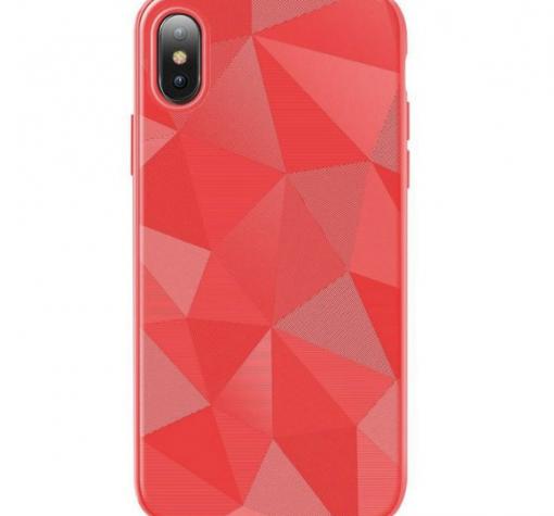 Силиконов калъф / гръб / PRISM GEOMETRIC TPU за Samsung A7 2018 A750F - червен / призма